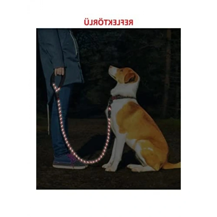 Reflektörlü 130 Cm Köpek Tasması - Büyük ve Orta Boy İçin
