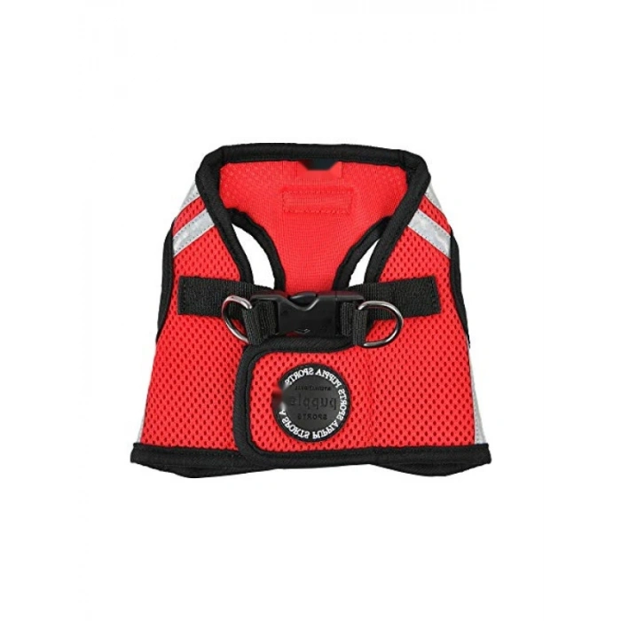 Reflektörlü Yumuşak Yelek Harness - Kırmızı - L Beden