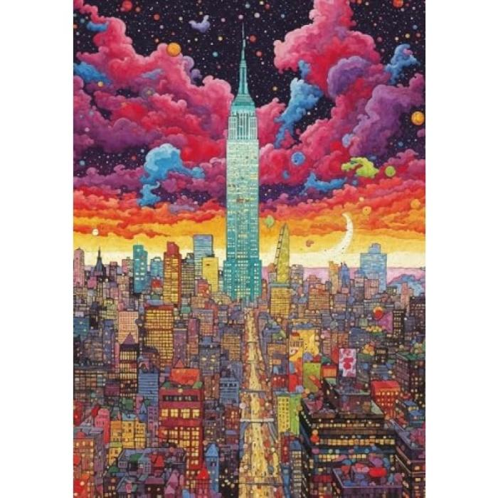 Rengarenk New York Manzaralı 1000 Parça Puzzle