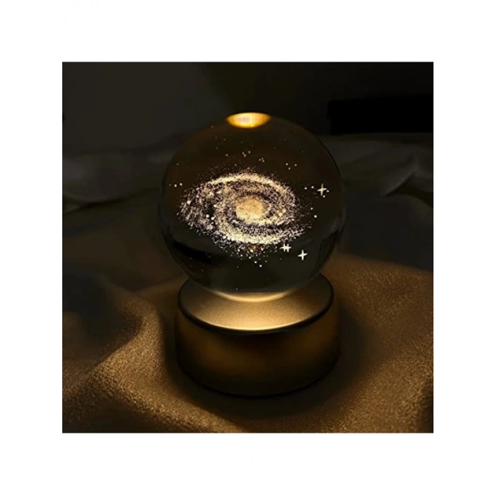 Renk Değiştiren LED Işıklı Gece Lambası, Kristal Cam Küre