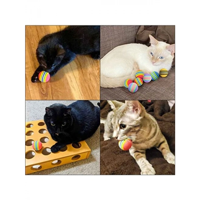 Renkli EVA Sünger Kedi ve Köpek Oyun Topu Seti - 4 Adet