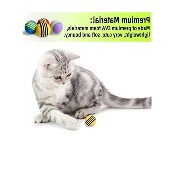 Renkli EVA Sünger Kedi ve Köpek Oyun Topu Seti - 4 Adet