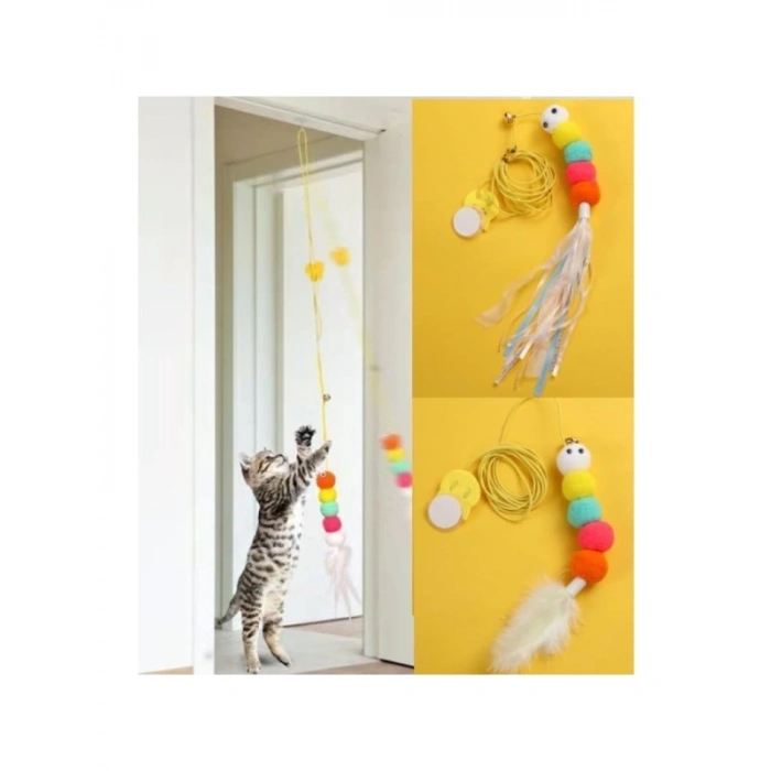 Renkli Kendinden Yapışkanlı Kedi Oyun Oltası