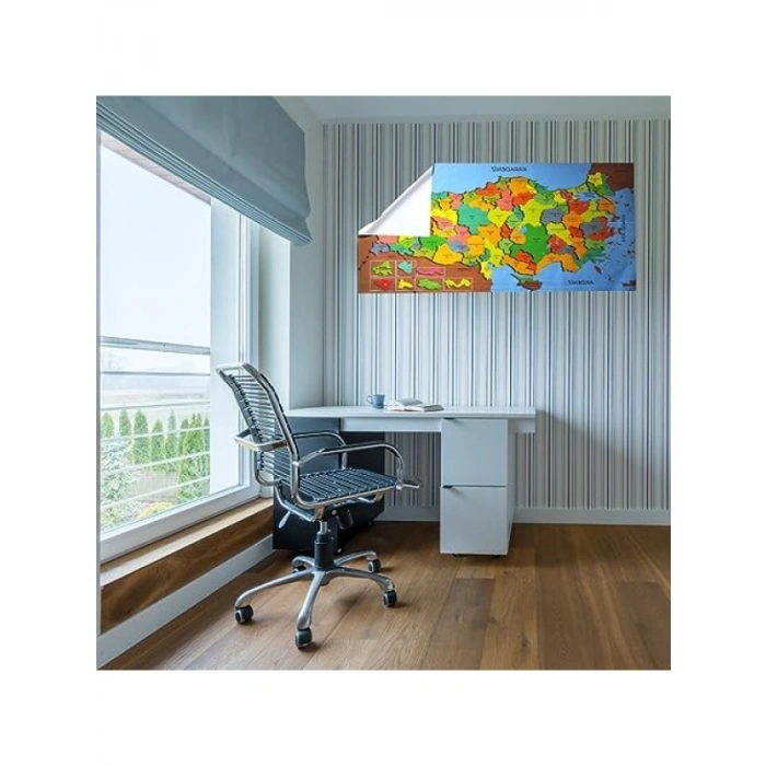 Renkli Türkiye Haritası Manyetik Duvar Stickerı - 118 x 56 cm