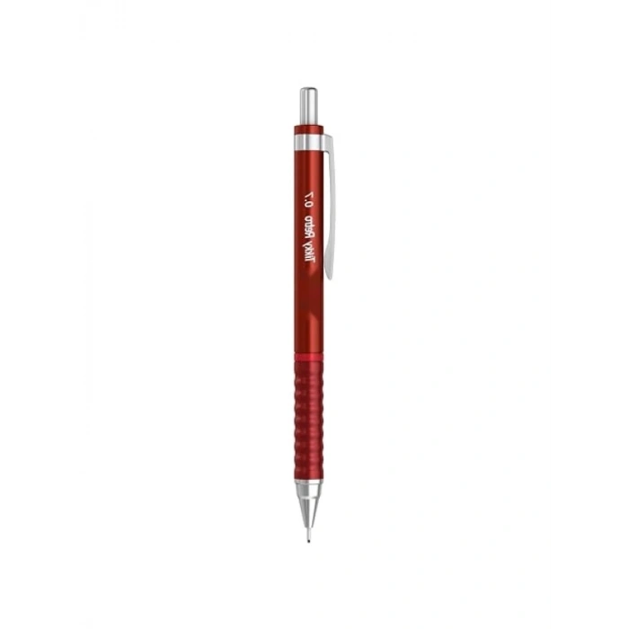 Retro Mekanizmalı Metalik Kırmızı Kalem 0.7 mm