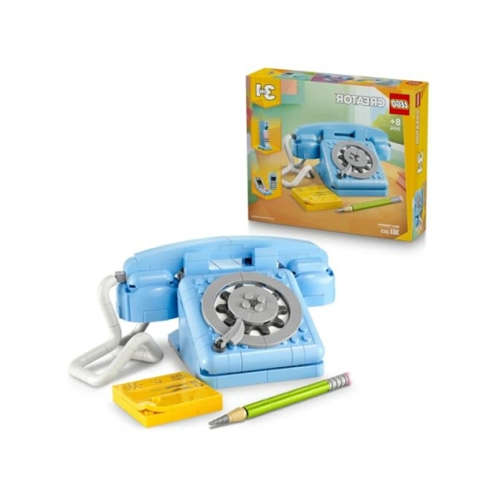 Retro Telefon Yapım Seti - 3ü 1 Arada Tasarım (383 Parça)