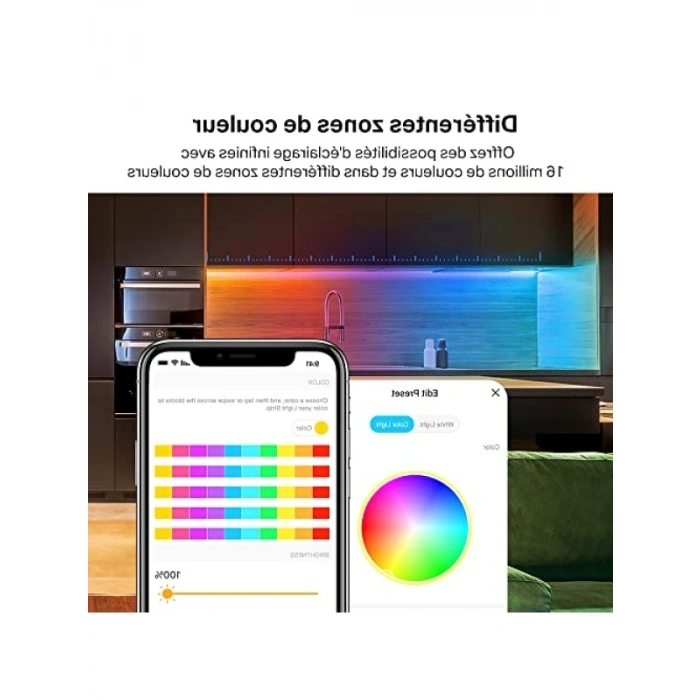 RGBW Çok Renkli LED Şerit - Uygulama Kontrolü, Müzik Senkronizasyonu