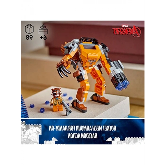 Rocket Robot Zırhı - Marvel Temalı Oyun Seti, 98 Parça