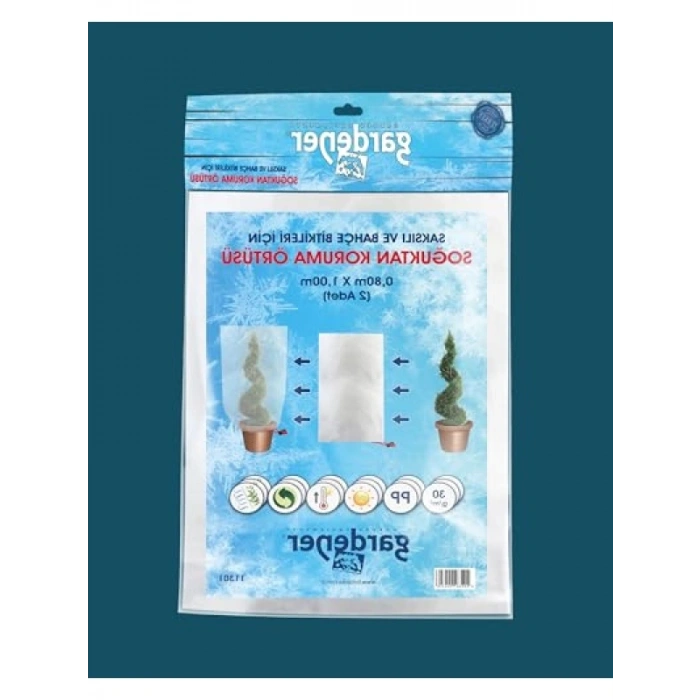 Saksılı Bitkiler İçin Soğuktan Koruma Örtüsü, 30g - 0,8m x 1m (2 Adet)