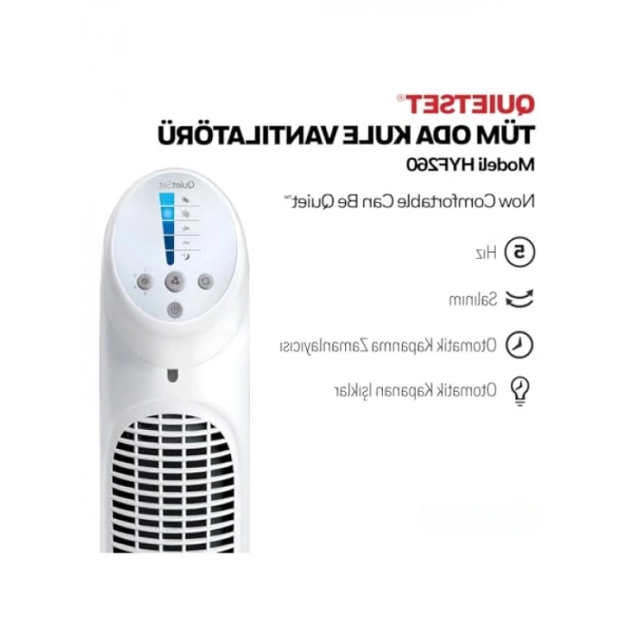 Salınımlı Kule Vantilatör - 5 Hız Ayarı, Zamanlayıcı Fonksiyonu
