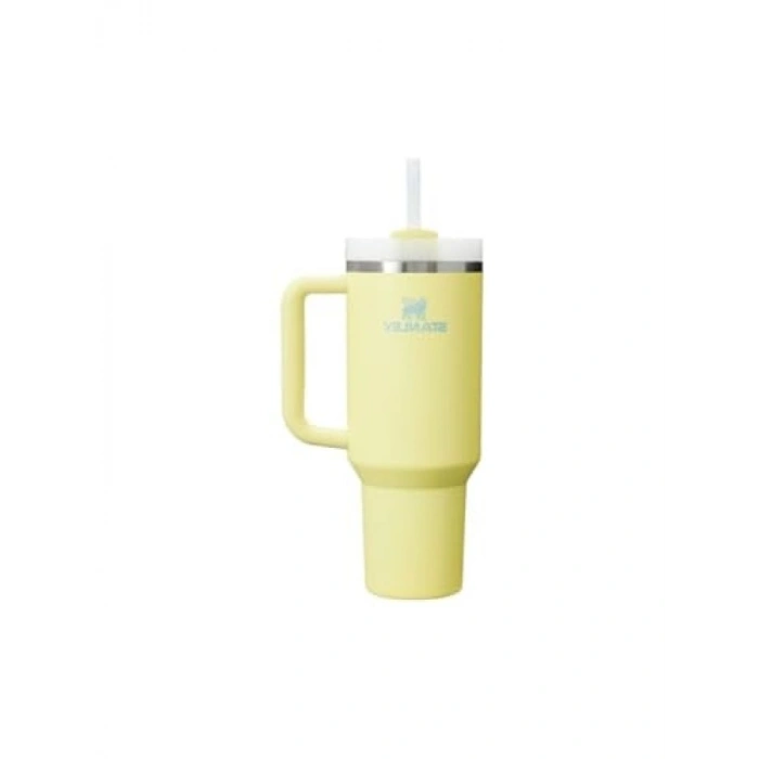 Sarı Renkli 1.18 Litre Kapasiteli Pipetli Termos Bardak