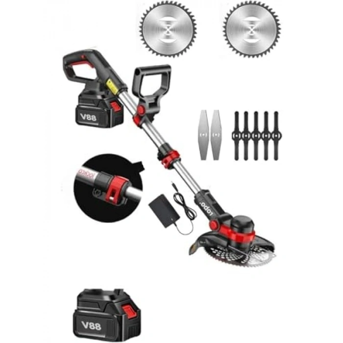 Şarjlı Çim Biçme Makinesi - 88V Güç, Kablosuz Kullanım