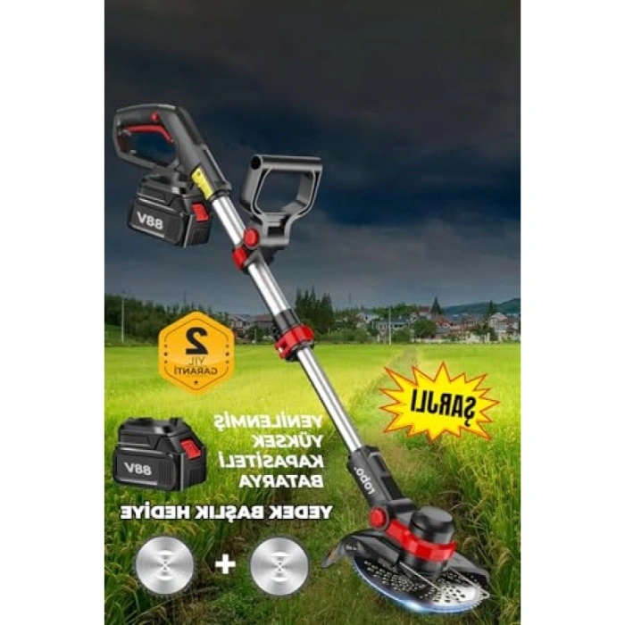 Şarjlı Çim Biçme Makinesi - 88V Güç, Kablosuz Kullanım