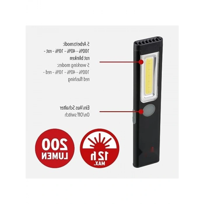 Şarjlı LED El Feneri - Ultra İnce ve Mıknatıslı