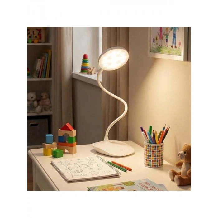 Şarjlı LED Masa Lambası - 3 Kademe Dokunmatik Parlaklık Ayarı