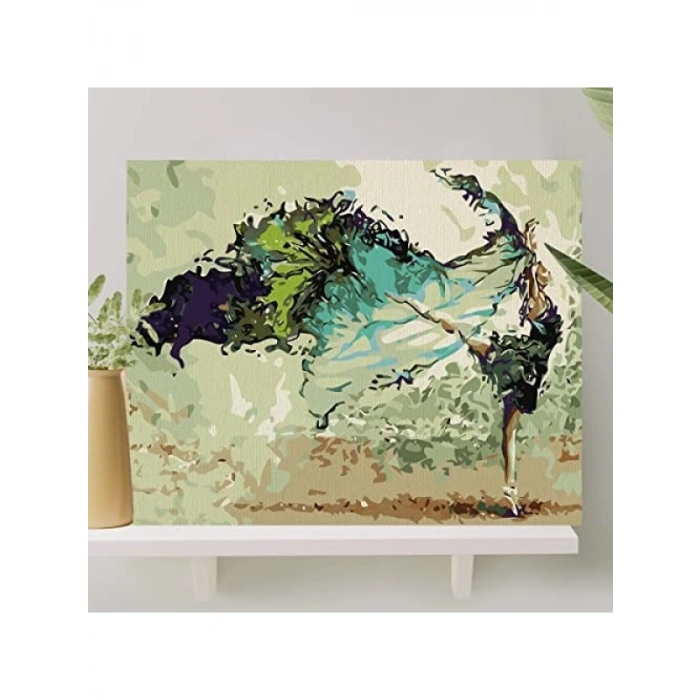 Sayılarla Boyama Tuval Seti 40x50 CM - Balerin, Fırça ve Boya Dahil