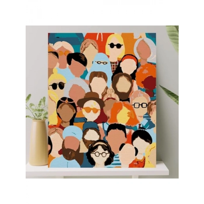 Sayılarla Boyama Tuval Seti - Fırça ve Boya Dahil, 40x50 CM