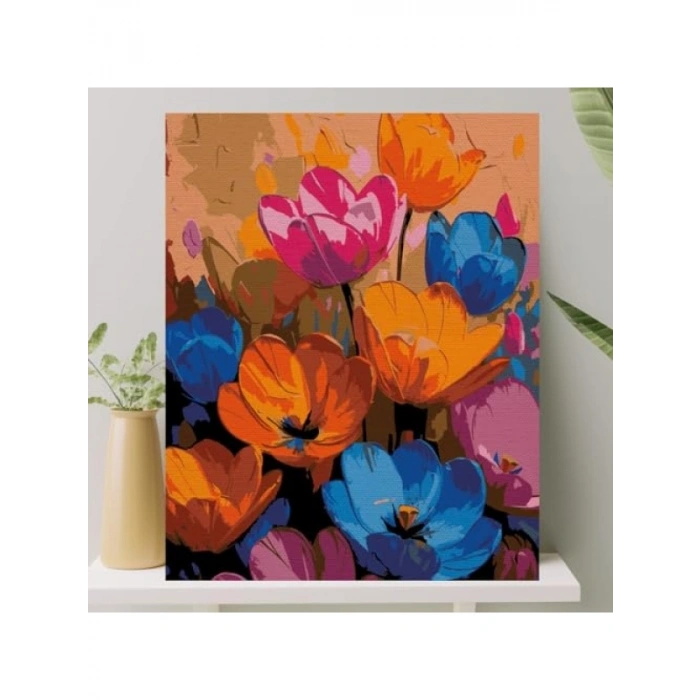 Sayılarla Boyama Tuval Seti, Fırça ve Boya Dahil (40x50 cm)