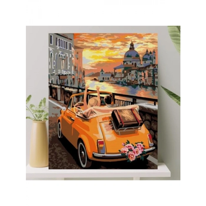 Sayılarla Boyama Tuval Seti Fırça ve Boya Dahil 40x50 CM