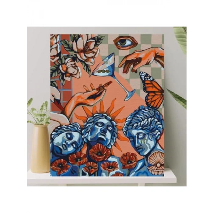 Sayılarla Boyama Tuval Seti | Fırça ve Boya Dahil (Çıtalı) 40x50 CM