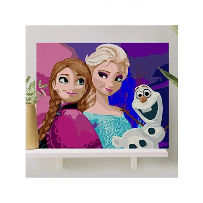 Sayılarla Boyama Tuval Seti Fırça ve Boya Dahil (Çıtalı) 40x50 CM