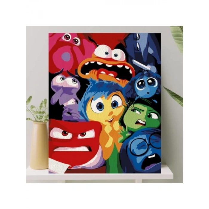 Sayılarla Boyama Tuvali Seti, Fırça ve Boya ile 40x50 CM