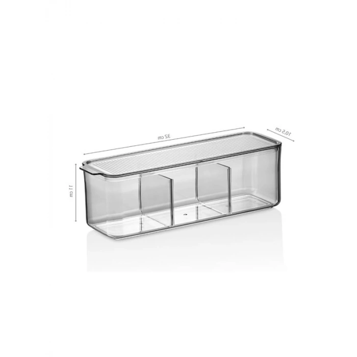 Şeffaf Füme Kapaklı 750 Ml Plastik Organizer