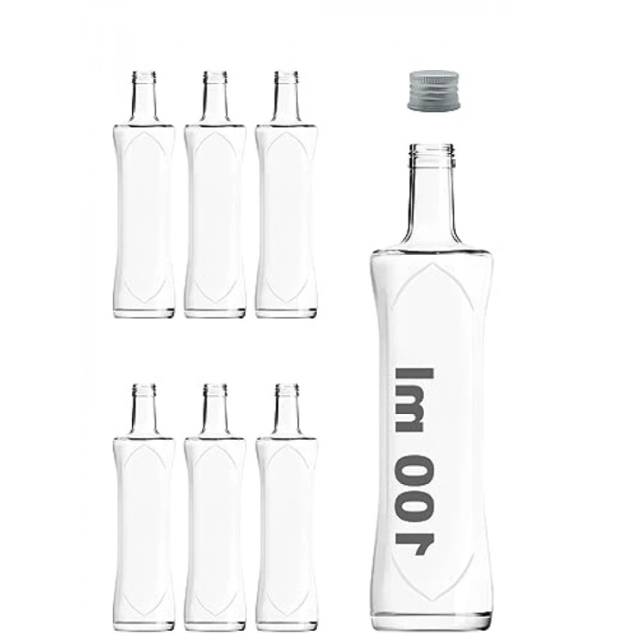 Şeffaf Kavisli Cam Sosluk Seti, 100 ml Hacim, 6 Adet