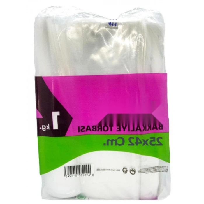 Şeffaf Naylon Bakkaliye Poşeti, 25x42cm, 1 Kg Paket