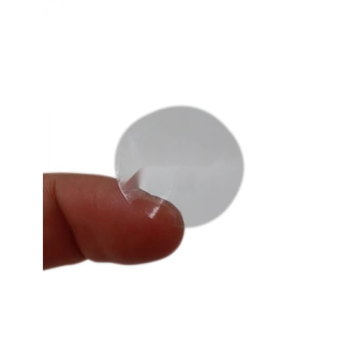 Şeffaf PVC Beden Etiketi 25mm x 25mm, 500 Adet Rulo