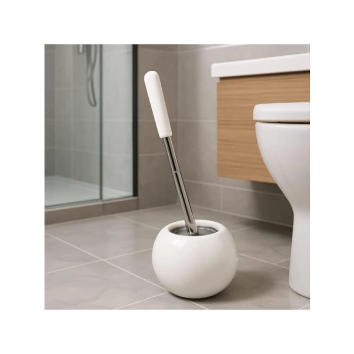 Seramik Klozet Fırçası - Beyaz, Ergonomik Tasarım