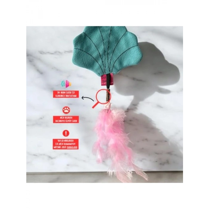 Sesli Hışırdayan Catnipli Dolgusuz İstiridye Oyuncak - 12 cm