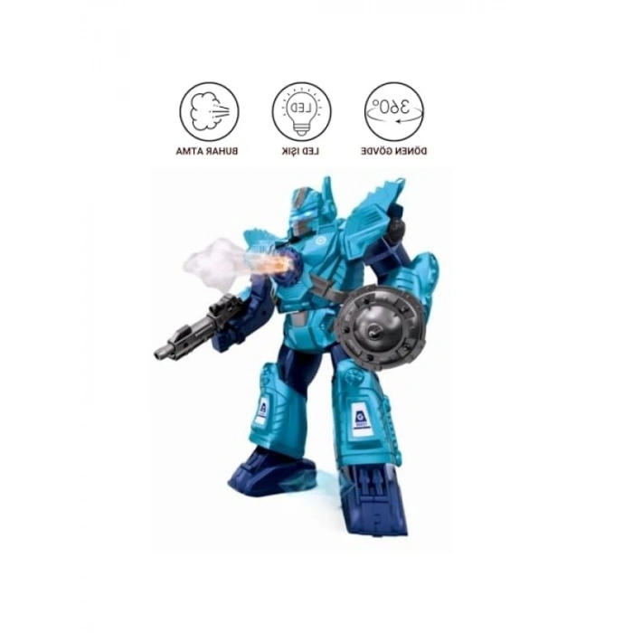 Sesli Işıklı Müzikli Buhar Çıkartan Robot, 34 cm