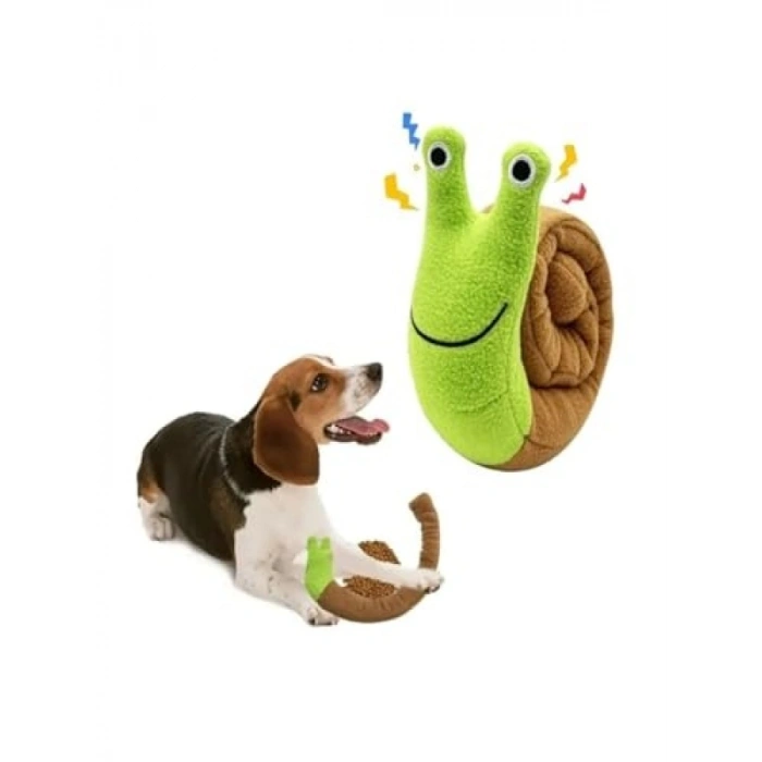 Sesli Salyangoz Peluş Köpek Oyuncağı