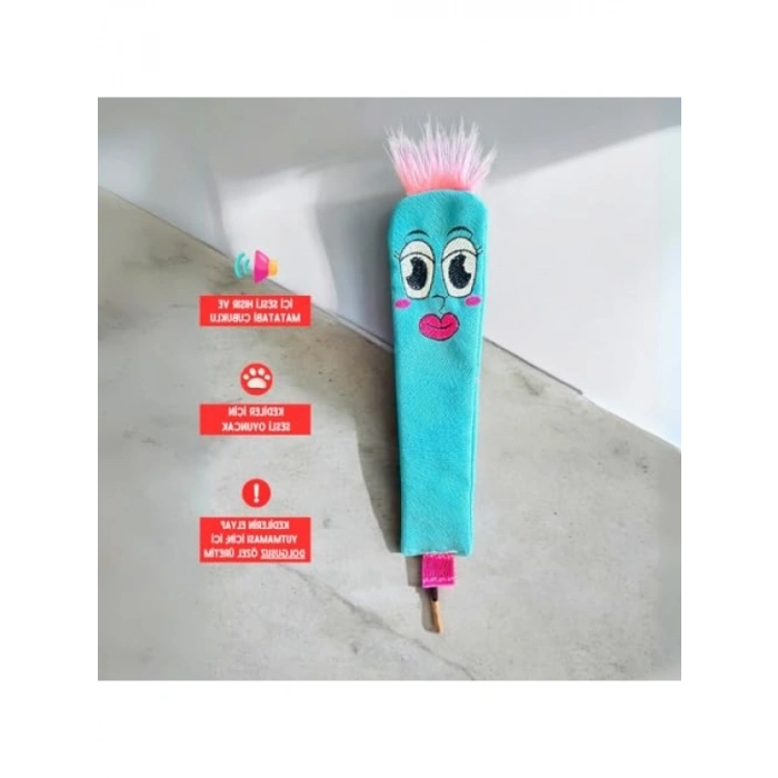Sesli Tüylü Kedi Oyuncağı, Hışırdayan Matatabi Çubuğu ile