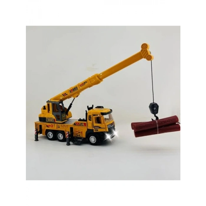 Sesli ve Işıklı Oyuncak İş Makinesi - Vinç ve Kepçe 30 cm