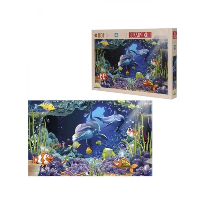 Sevimli Yunus ve Balıklar Puzzle Seti - 100 Parça