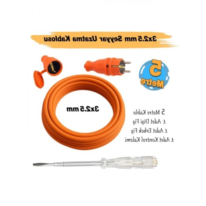 Seyyar 5 Metre Uzatma Kablosu - 3x2.5 mm Kaliteli Elektrik Kablo
