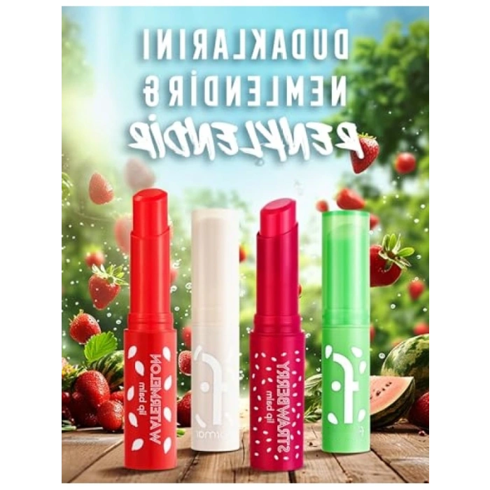 Shea ve Kakao Yağı İçeren Renkli Dudak Nemlendiricisi - Su Melonu