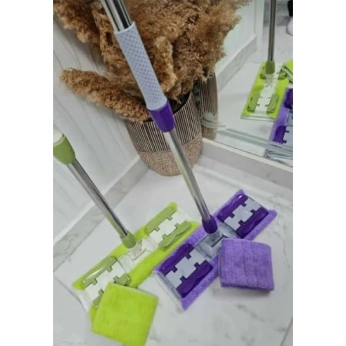 Sihirli Teleskobik Mandallı Mop Seti - Yedek Bez Hediyeli