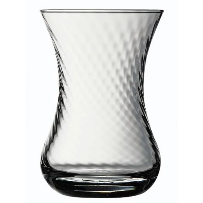 Şık Helezonlu Cam İnce Belli Çay Bardak Seti, 6lı, 125 cc