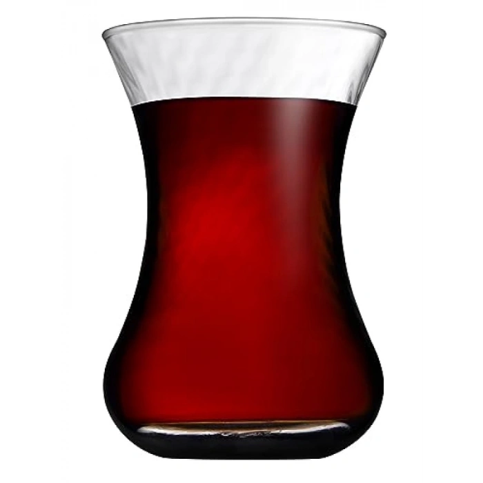 Şık Helezonlu Cam İnce Belli Çay Bardak Seti, 6lı, 125 cc