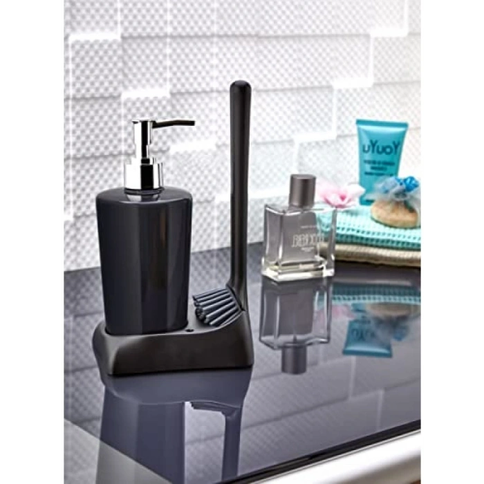 Silikon Fırçalı Mutfak ve Banyo Sıvı Sabunluk Seti