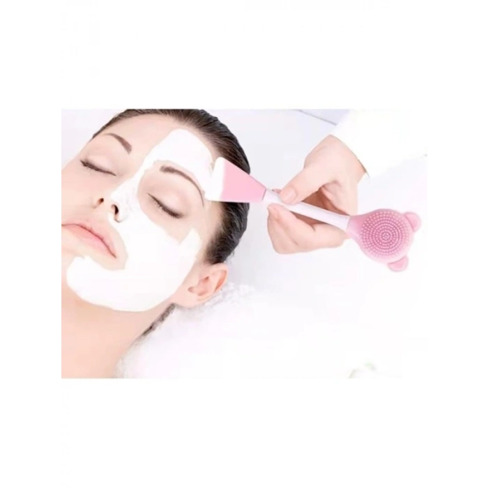 Silikon Yüz Temizleme Fırçası ve Maske Spatulası Seti