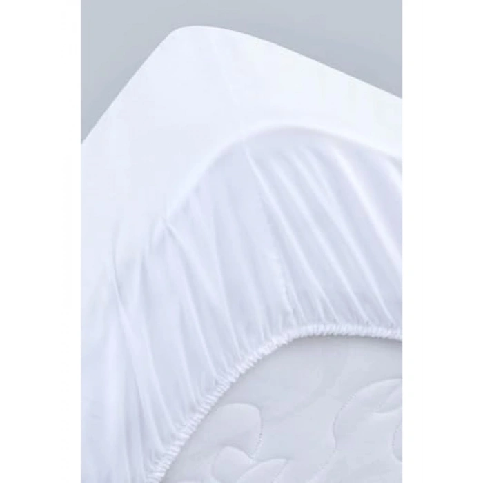 Sıvı Geçirmez Pamuklu Fitted Alez, Beyaz (160x200)