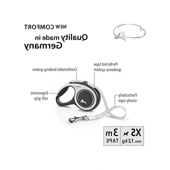 Siyah 3MT Şerit Tasma - XS Beden