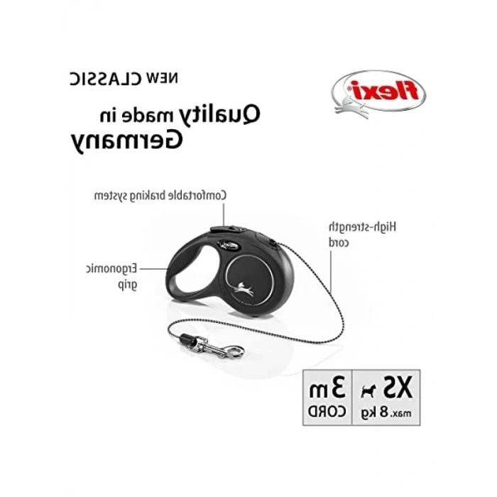 Siyah İpli Tasma – XS Beden, Dayanıklı ve Kullanışlı
