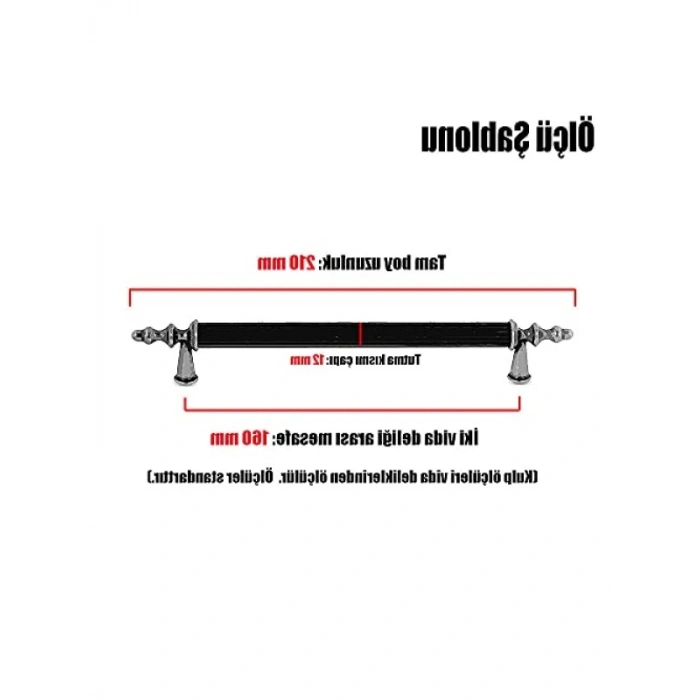 Siyah Lüks Mobilya Dolap Çekmece Kulp, 160 mm