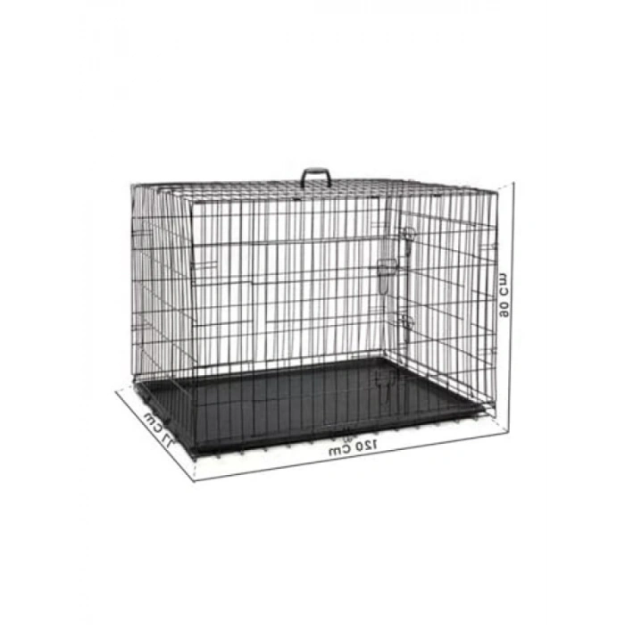 Siyah Metal Kedi ve Köpek Kafesi, 120x75x84 cm