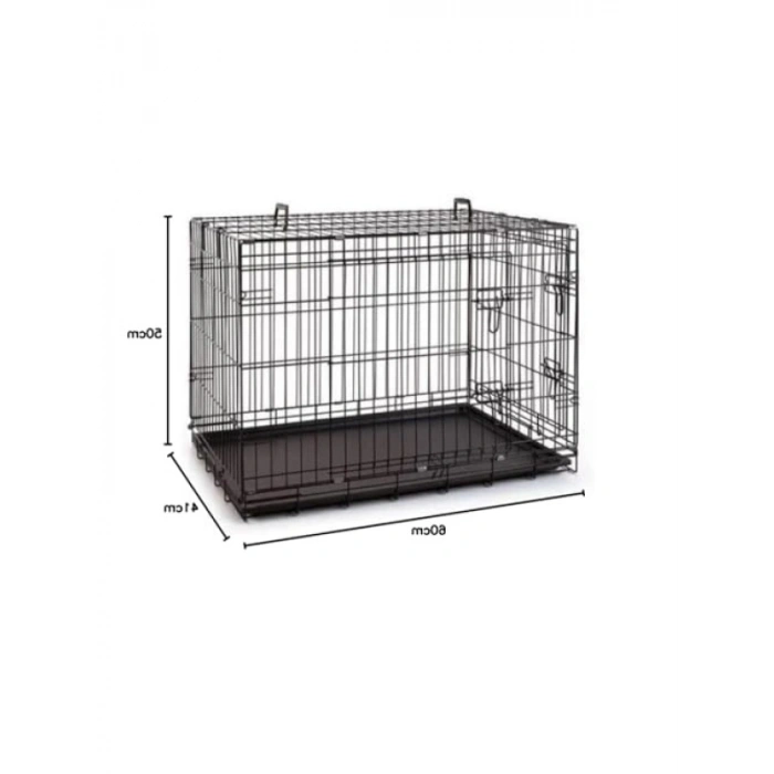 Siyah Metal Kedi ve Köpek Kafesi, 60x41x50 cm, Dayanıklı